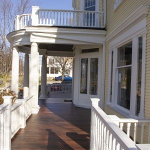 Picture of the porch of the building from the ADA ramp